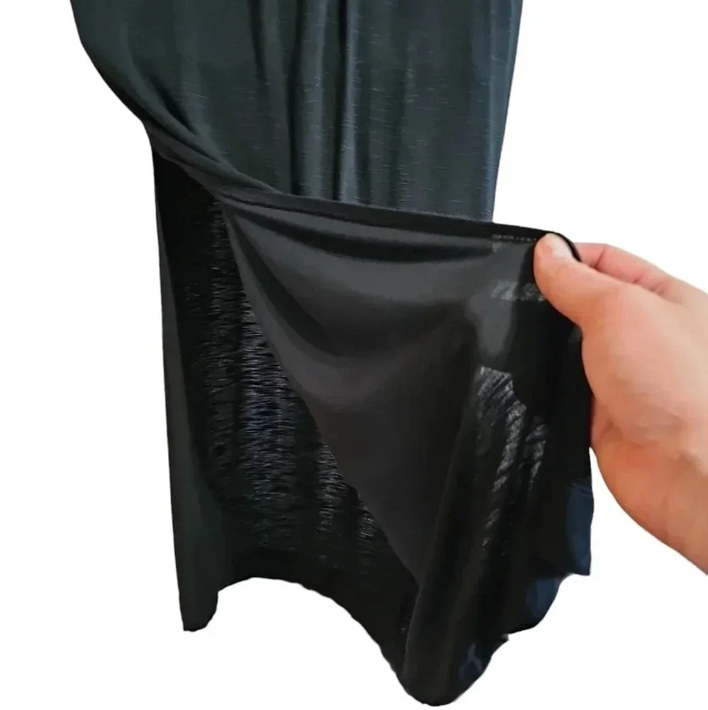 Banana Republic Petite Small Black Maxi Dress Halter Minimalist Y2K 90s Coastal - Picture 4 of 9